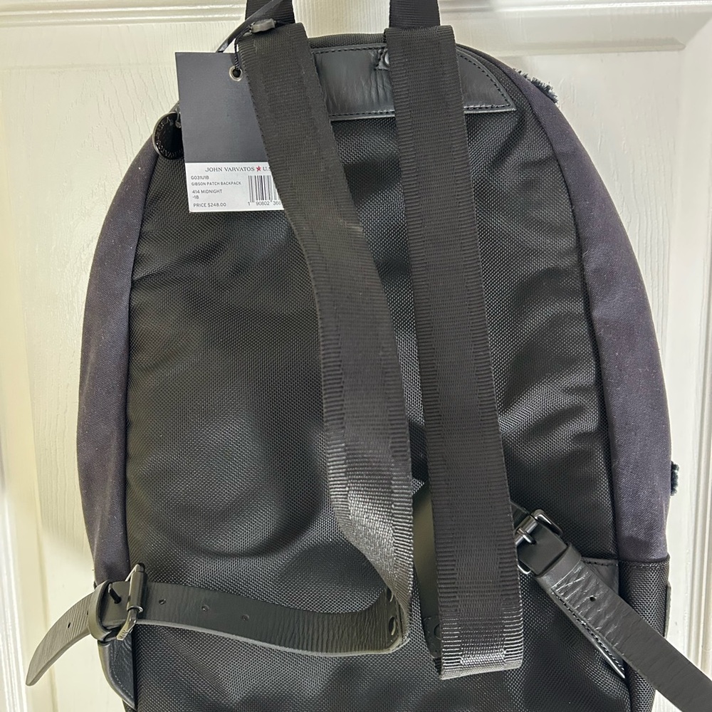 John Varvatos Black Backpack with Embroidered Patches - Picture 6 of 7
